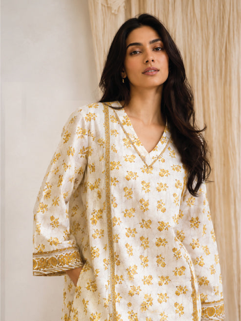 Sunehri Bloom Kurta Set