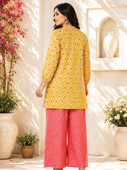Gulnaar Mustard Kurta Set