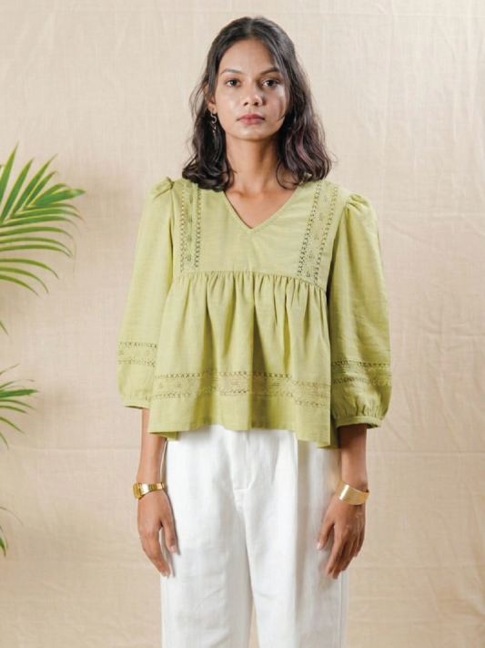 Lime Boho Top