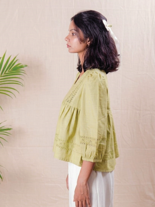 Lime Boho Top