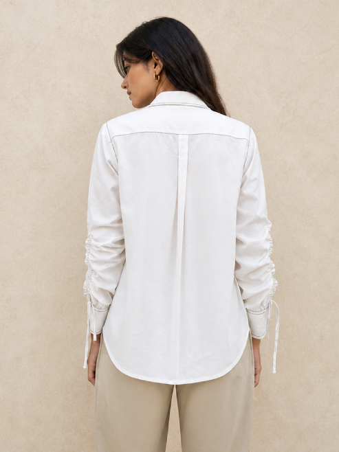 White Burger Patch Shirt