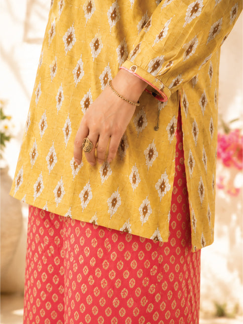 Gulnaar Mustard Kurta Set