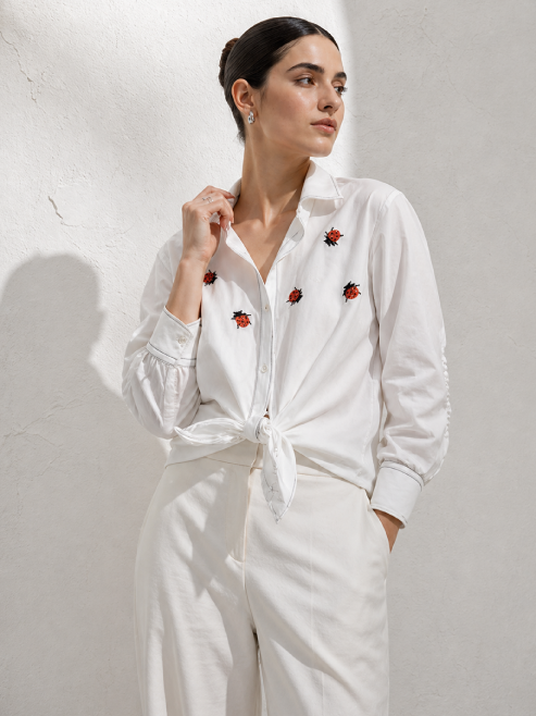 Ladybug Cotton Shirt – Women’s Casual Smart Shirt