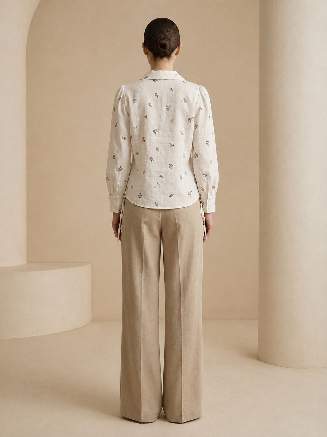 Soft Ivory Floral Relaxed Shirt